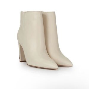 SAM EDELMAN RAELLE SOFT LEATHER  ANKLE IVORY ANKLE BOOTS SIZE 9.5